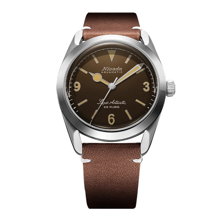 Nivada Grenchen Super Antarctic 3.6.9. Brown - Beige Luminous / Stainless Steel / Brown - White Brown Dial Straps