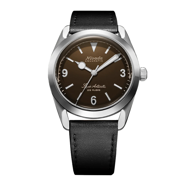 Nivada Grenchen Super Antarctic 3.6.9. Brown - White Luminous / Stainless Steel / Black Brown Dial Straps