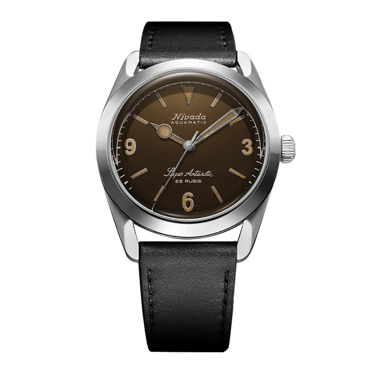 Nivada Grenchen Super Antarctic 3.6.9. Tropical / Stainless Steel / Black Brown Dial Straps