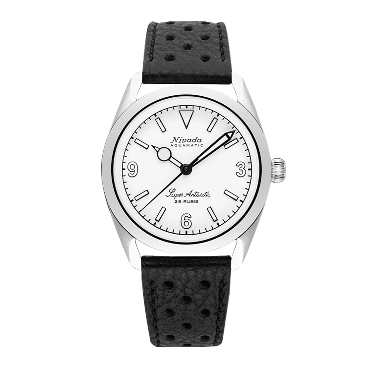 Nivada Grenchen Super Antarctic 3.6.9. White - White Luminous / Stainless Steel / Black Racing White Dial Straps