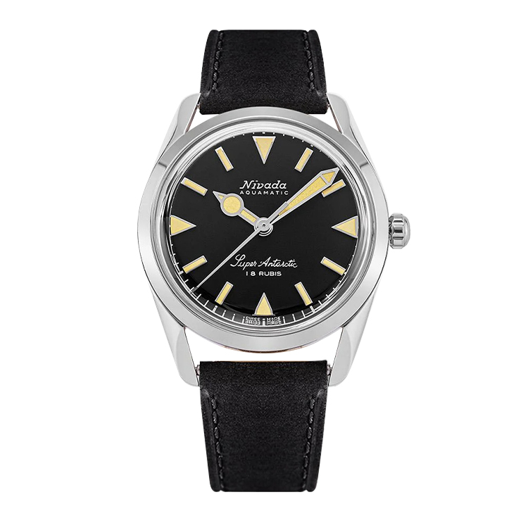 Nivada Grenchen Super Antarctic 35 Black - Beige Luminova / Stainless Steel / Black Black Dial Straps