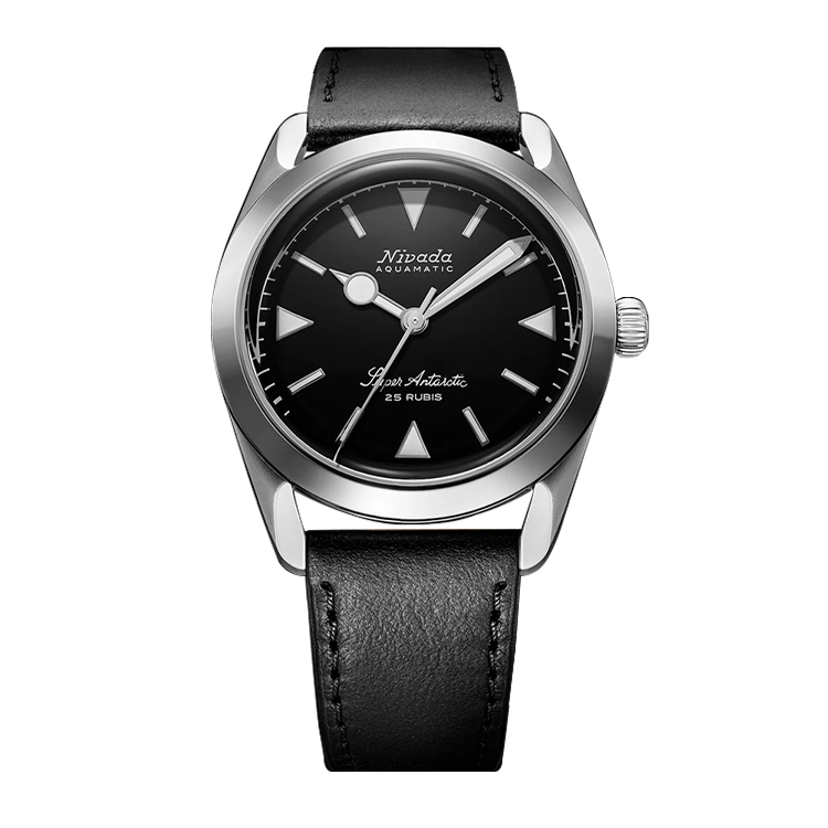 Nivada Grenchen Super Antarctic Black - White Luminova / Stainless Steel / Black Black Dial Straps