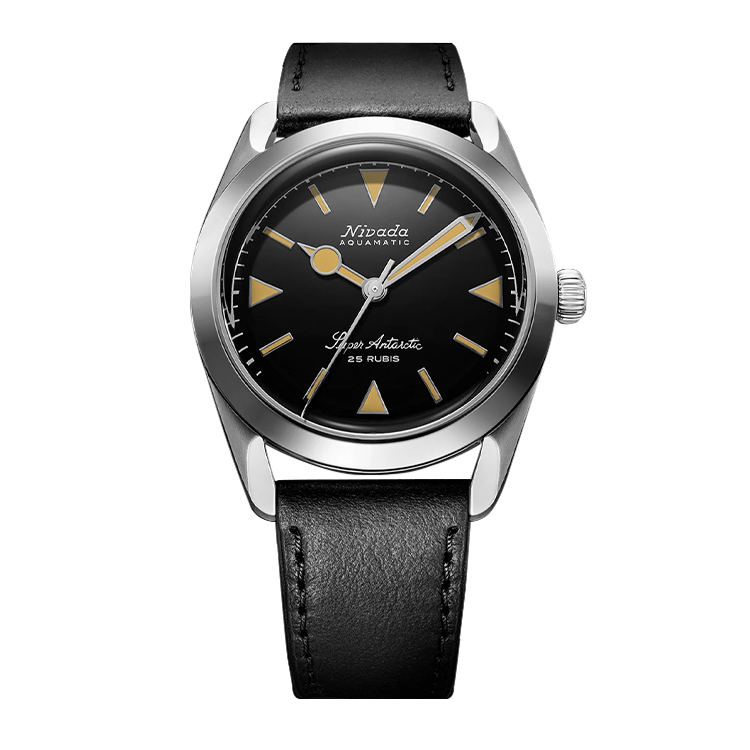 Nivada Grenchen Super Antarctic Black - Yellow Luminova / Stainless Steel / Black Black Dial Straps