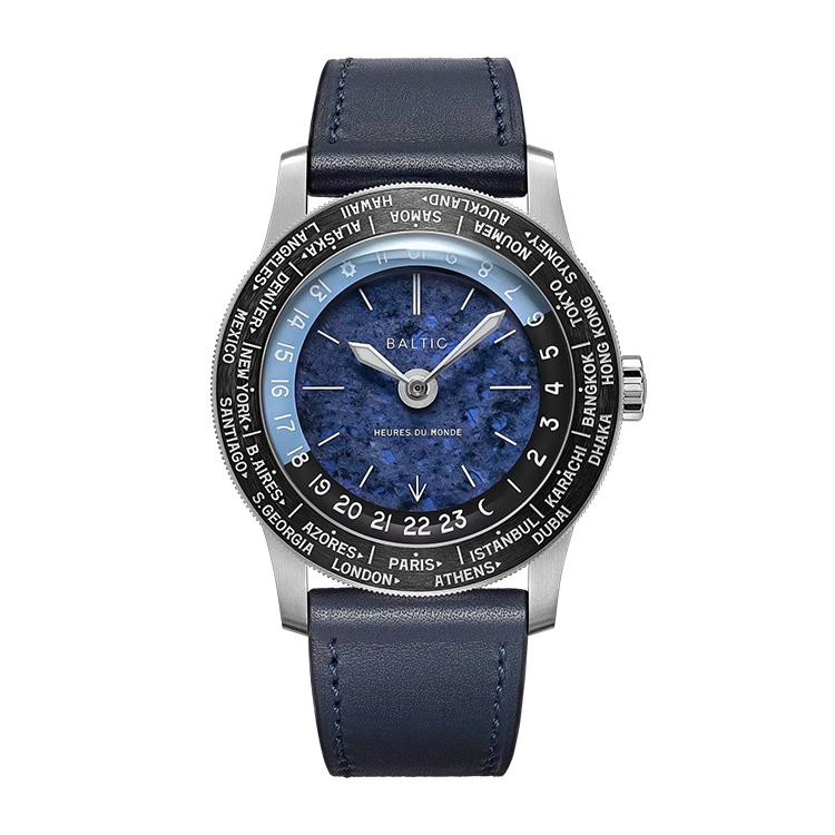 Baltic Heures Du Monde Worldtimer Sodalite Blue/Navy Dial Straps
