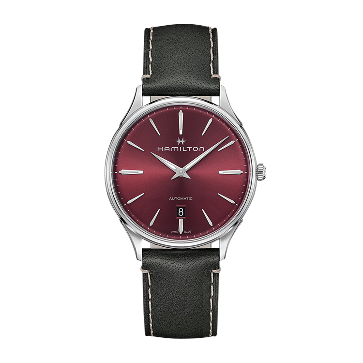 Hamilton Jazzmaster Thinline Auto 40 Stainless Steel / Red