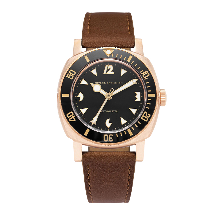Nivada Grenchen Nivada Grenchen Depthmaster Bronze Black Dial Straps