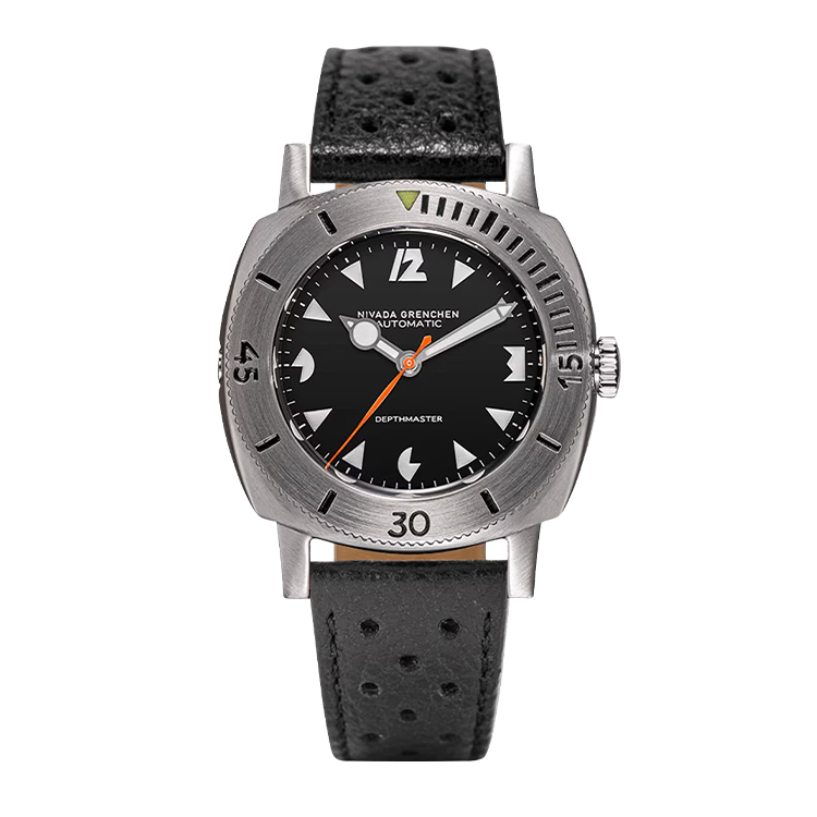 Nivada Grenchen Nivada Grenchen White Art Deco Depthmaster Black Dial Straps