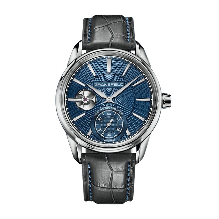 Gronefeld 1941 Remontoire Blue Fish Scale Silver Case