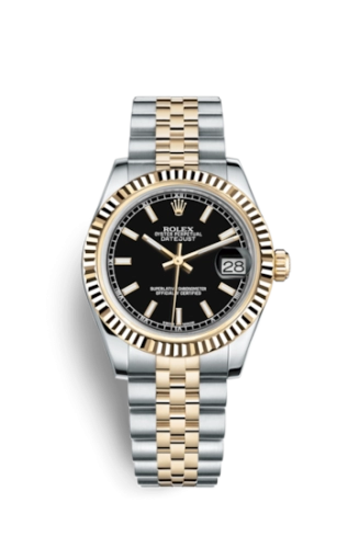 Rolex Datejust 31 Rolesor Yellow Fluted / Jubilee / Black