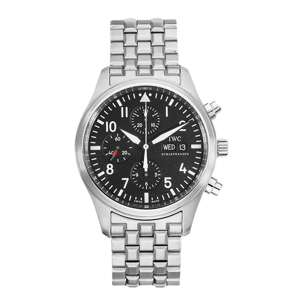 IWC Pilot's Watch Chronograph Stainless Steel / Black / Bracelet