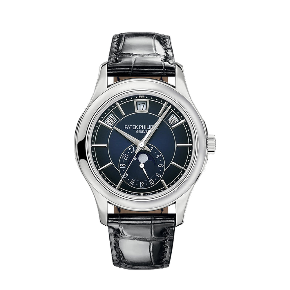 Patek Philippe Annual Calendar 5205 White Gold / Black Blue / Navy Dial Straps