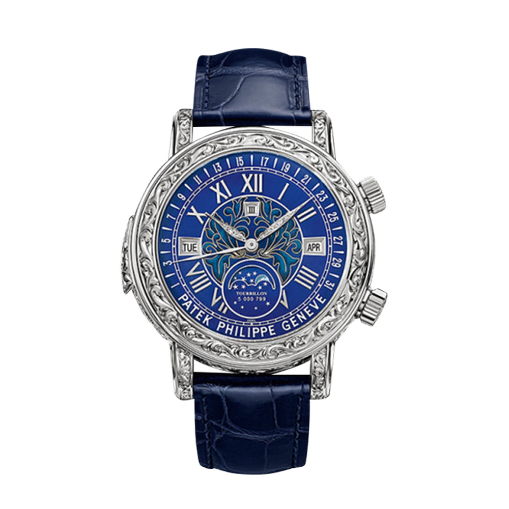 Patek Philippe Sky Moon Tourbillon 6002 White Gold / Blue Blue / Navy Dial Straps