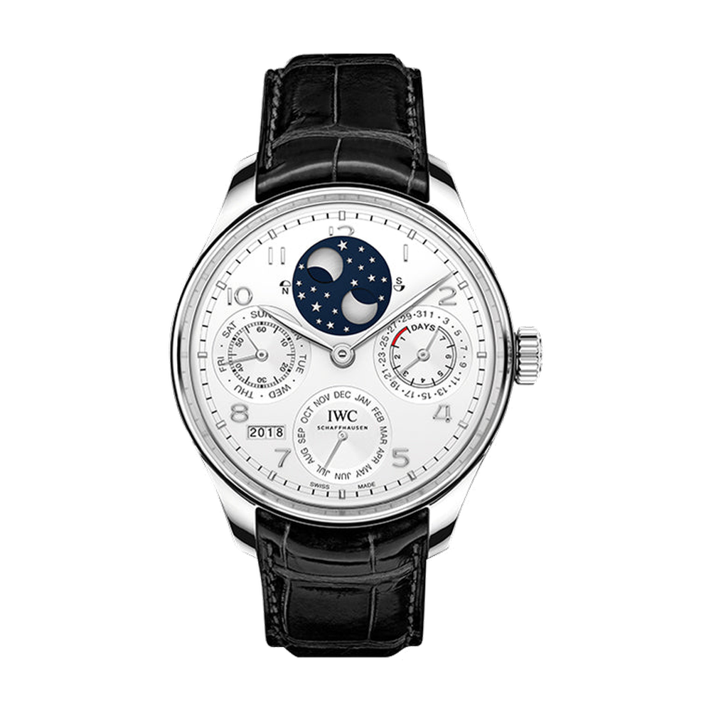 IWC Portugieser Perpetual Calendar Double Moon Platinum / Silver