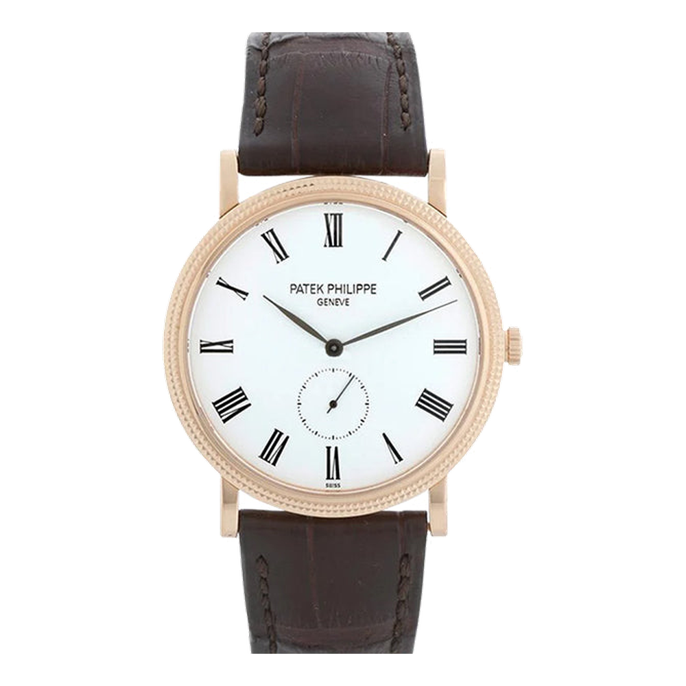 Patek Philippe Calatrava 5119 Rose Gold/White White Dial Straps