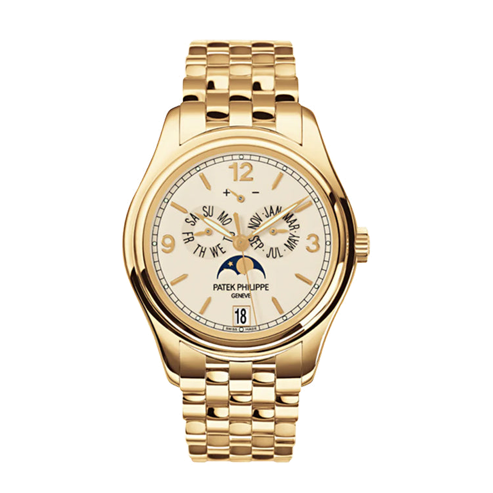 Patek Philippe Annual Calendar 5146 Yellow Gold / Cream / Bracelet Natural / Cream Dial Straps