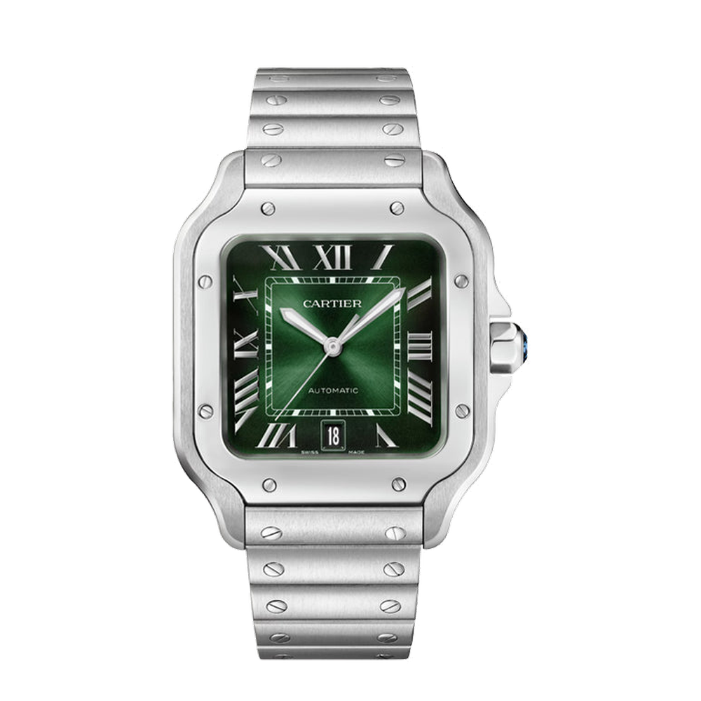 Cartier Santos de Cartier Large Green Dial Straps