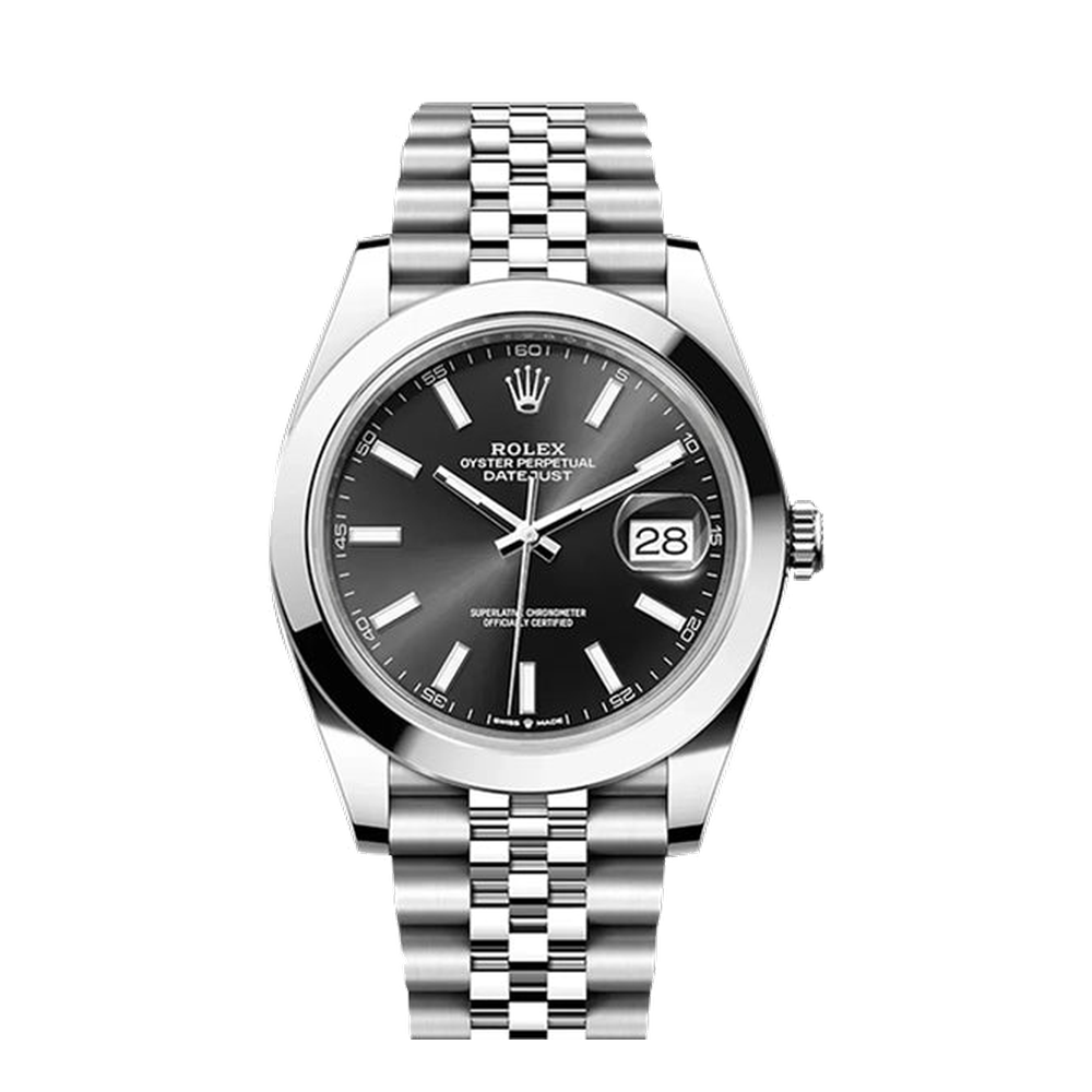 Rolex Datejust 41 Stainless Steel Smooth / Jubilee / Black Black Dial Straps