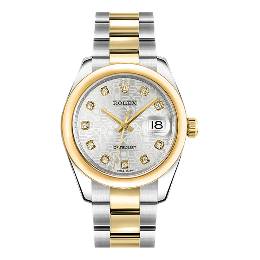 Rolex Datejust 31 Rolesor Yellow Domed / Oyster / Silver Computer