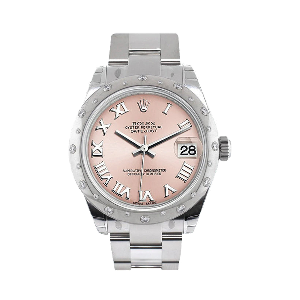 Rolex Datejust 31 Stainless Steel Domed Diamond / Oyster / Pink MOP - Roman
