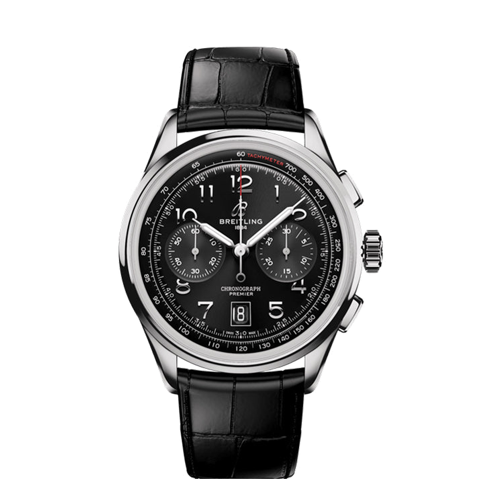Breitling Premier B01 Chronograph 42 Black Dial Straps