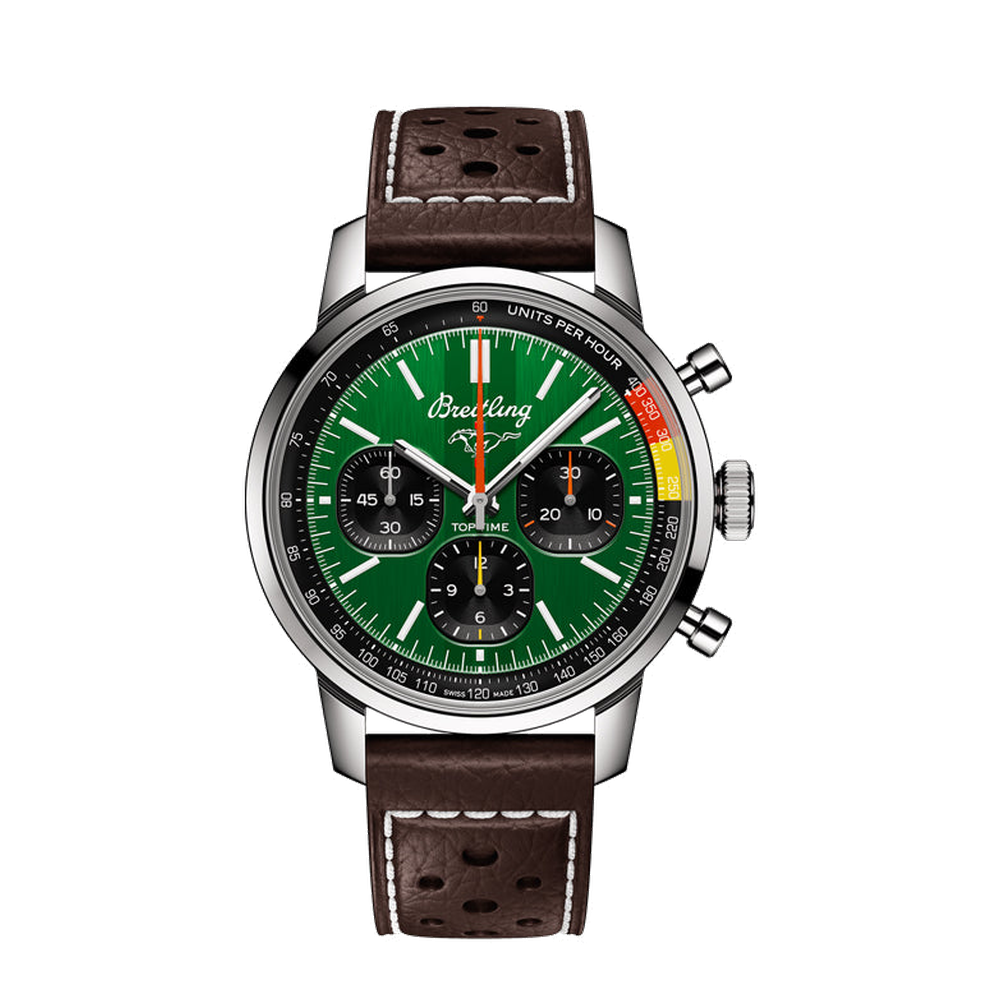 Breitling Top Time B01 Ford Mustang Green Dial Straps