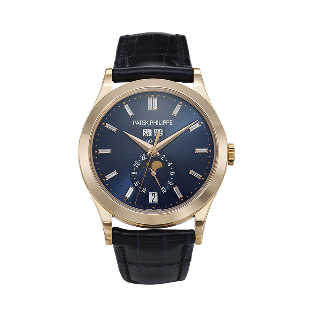 Patek Philippe Annual Calendar 5396 Rose Gold / Blue / Baguette Blue / Navy Dial Straps