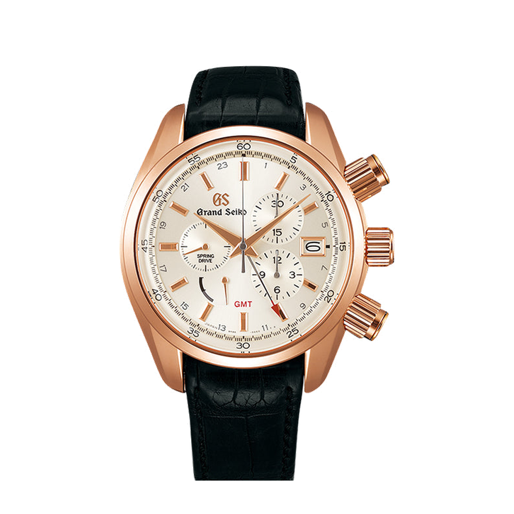 Grand Seiko Spring Drive Chronograph Pink Gold / Silver / Strap