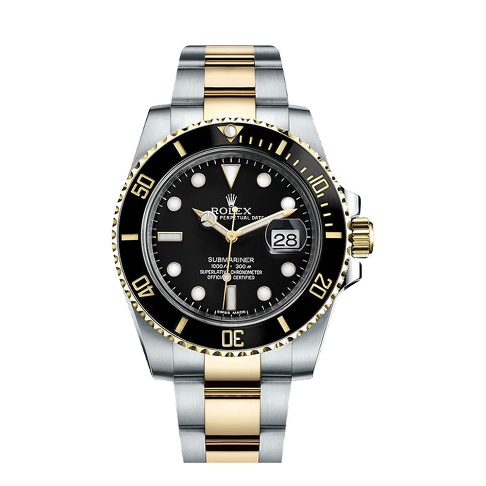Rolex Submariner Date Rolesor / Black / Cerachrom Black Dial Straps
