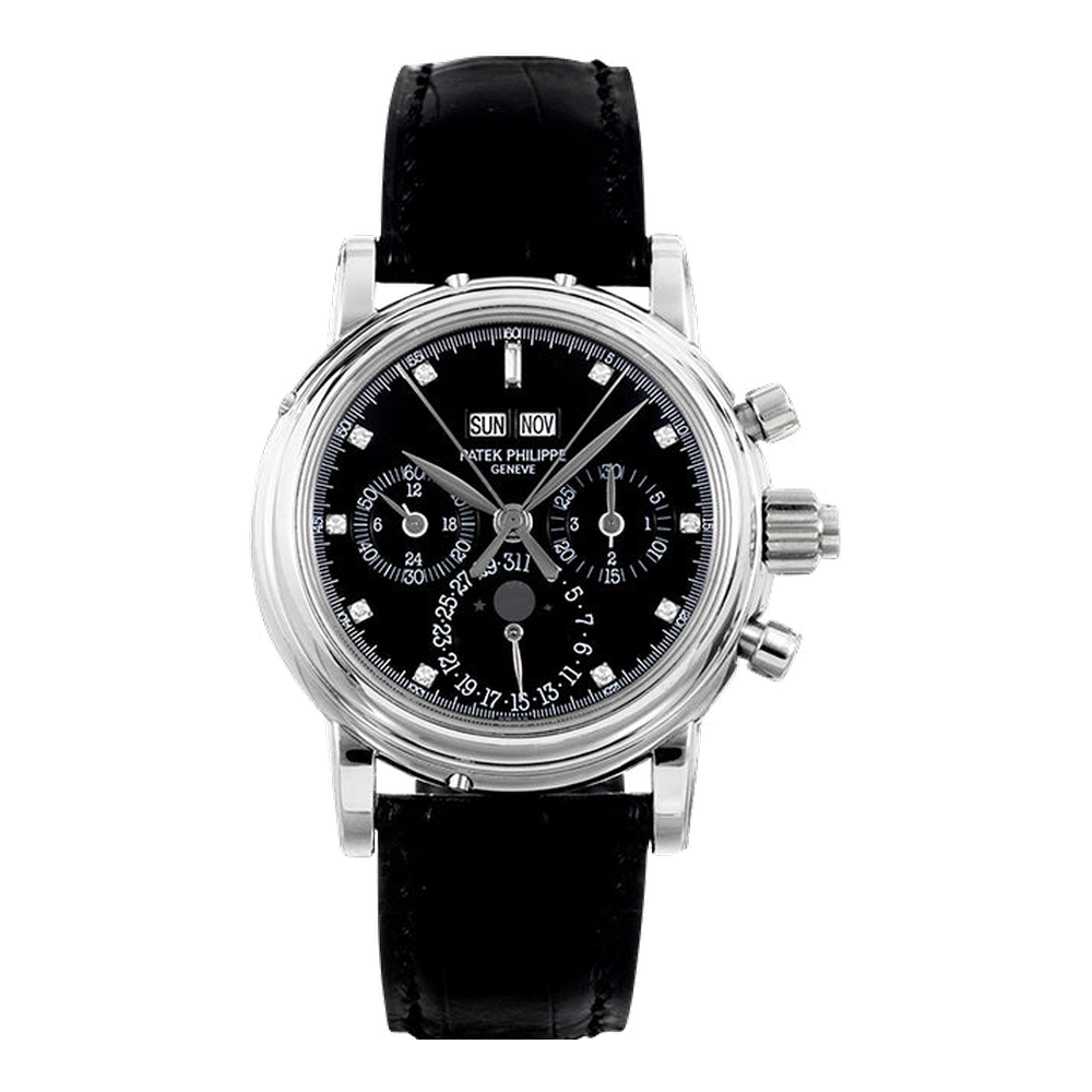Patek Philippe Perpetual Calendar Split Seconds Chronograph 5004 Platinum / Black Diamond
