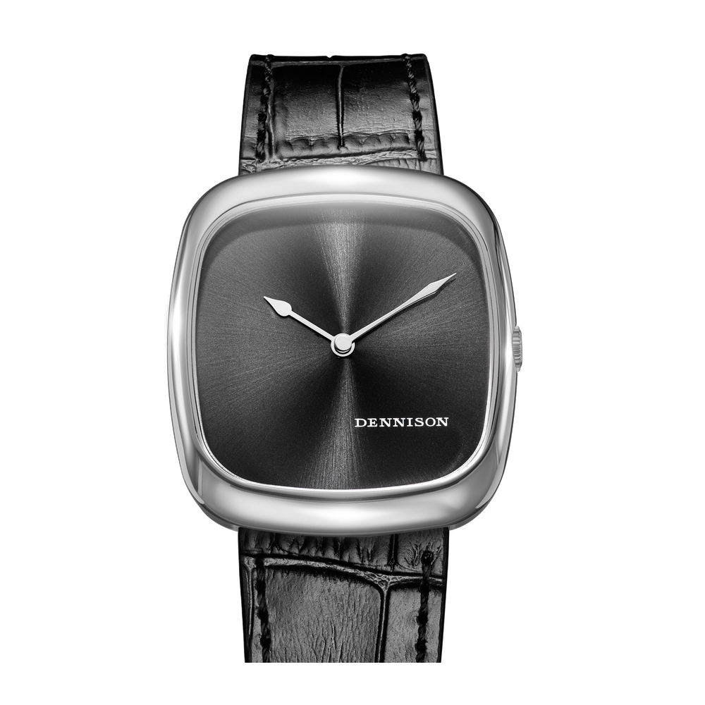 Dennison Sunray Black In Steel Black Dial Straps