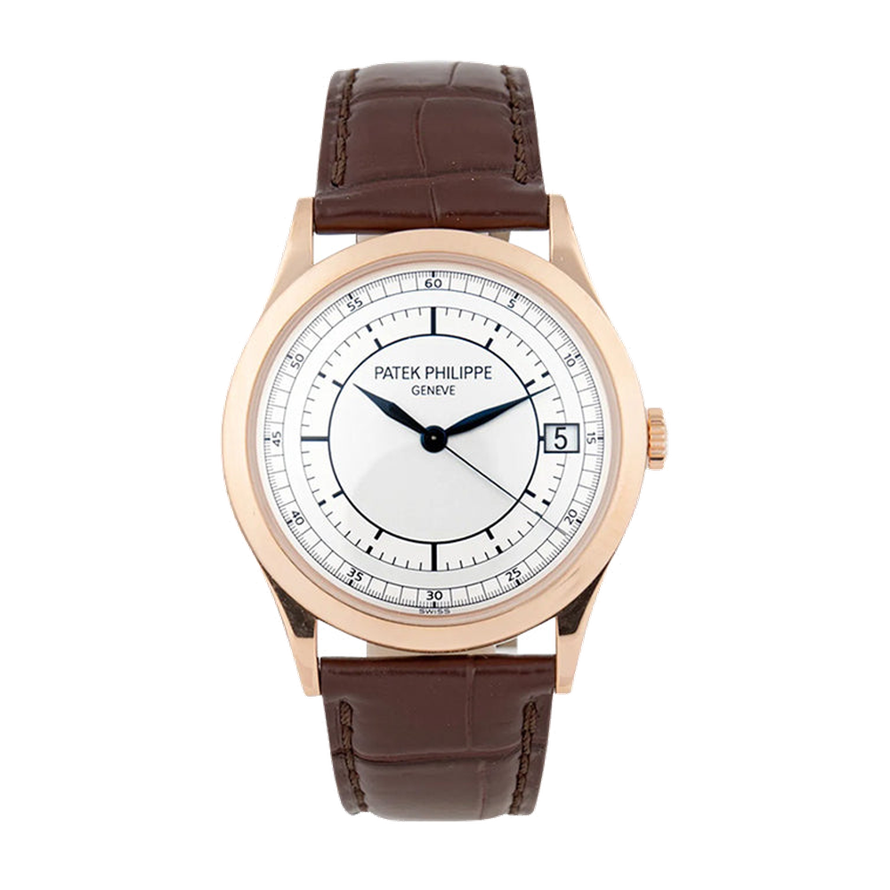 Patek Philippe Calatrava 5296 Scientific Rosegold/Silver White Dial Straps