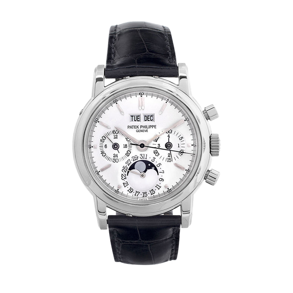 Patek Philippe Perpetual Calendar Chronograph 3970 Platinum / Silver Stick