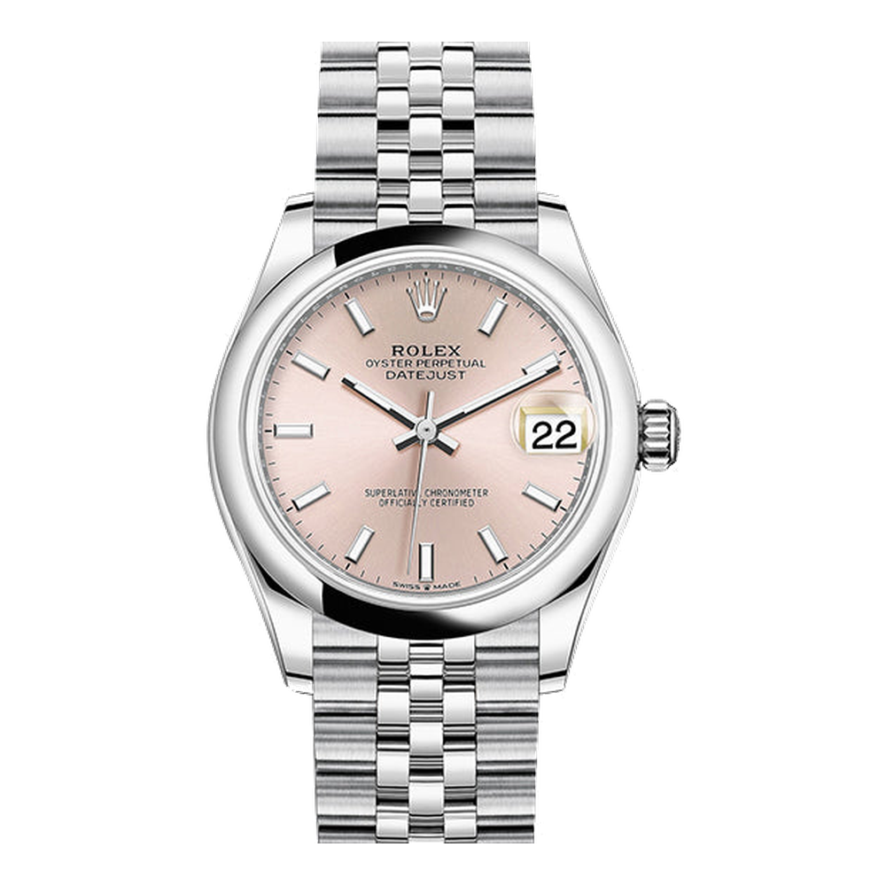 Rolex Datejust 31 Stainless Steel Domed / Jubilee / Pink Roman Pink / Salmon Dial Straps