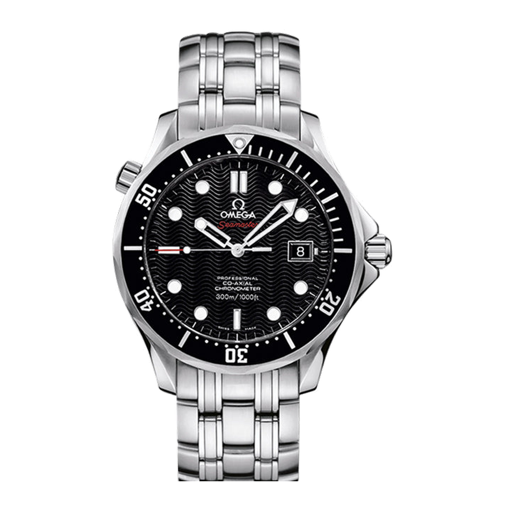 Omega Diver 300M Co-Axial 41 Stainless Steel / Black / Bracelet Black Dial Straps