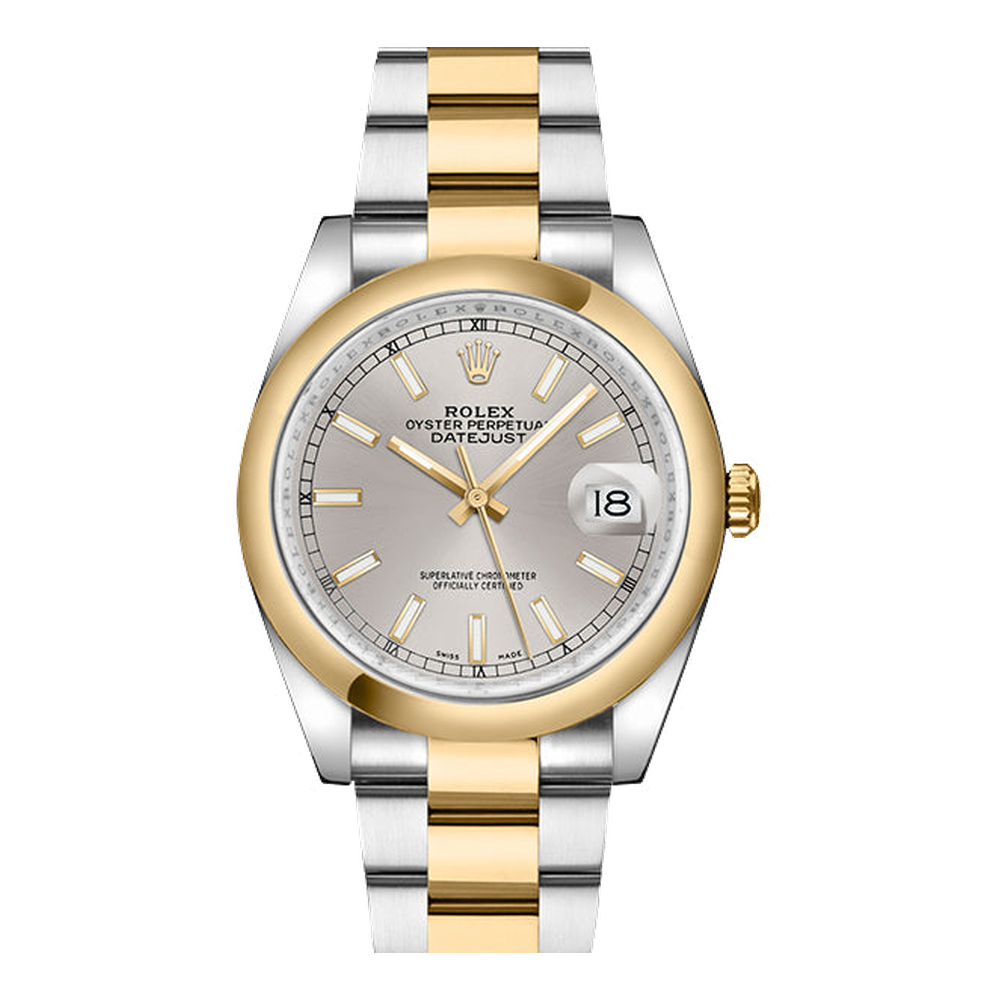 Rolex Datejust 36 Rolesor Yellow Domed / Oyster / Silver