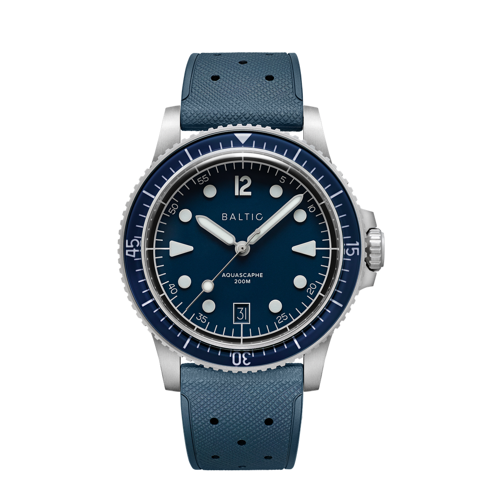 Baltic Aquascaphe MK2 Blue 39.5mm Date Blue/Navy Dial Straps