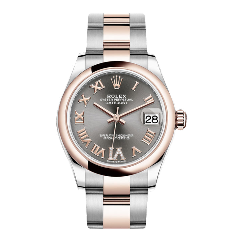 Rolex Datejust 31 Stainless Steel/ Rose Gold / Domed / Grey - Roman / Oyster