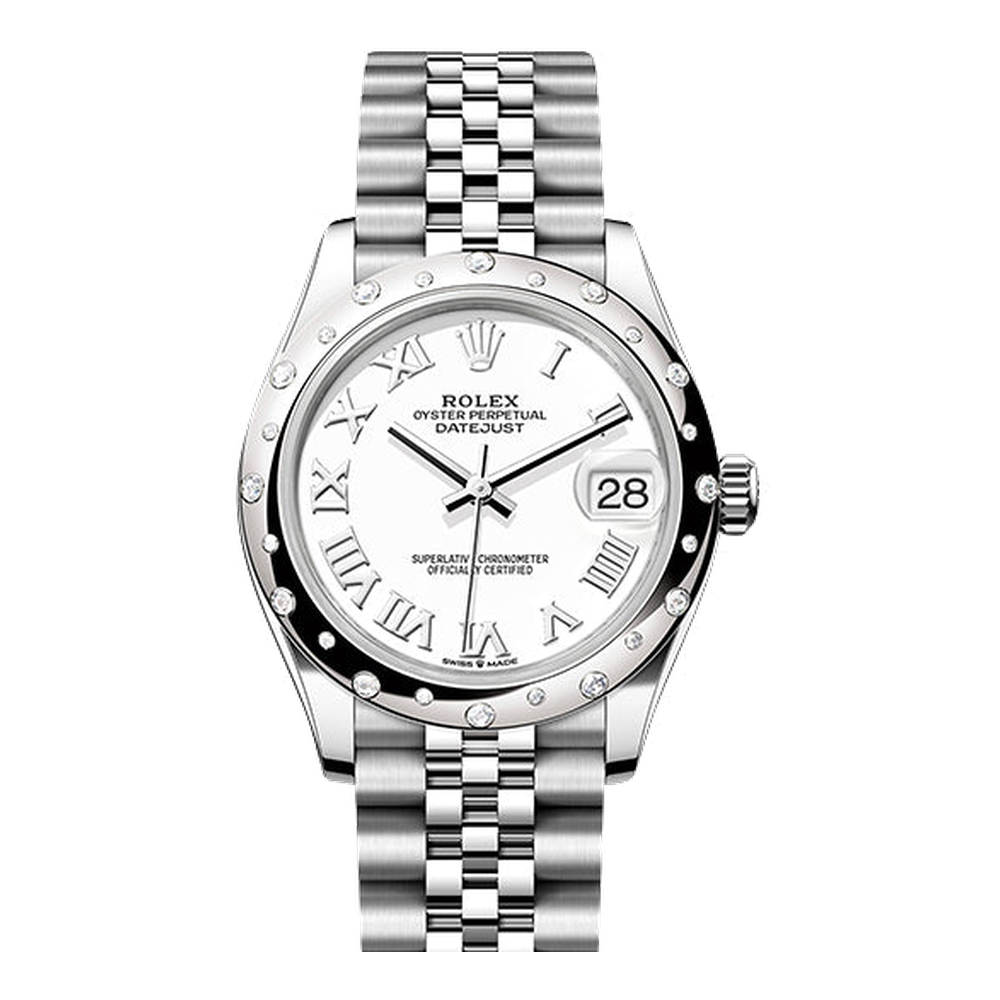 Rolex Datejust 31 Stainless Steel Domed Diamond / Jubilee / White - Roman