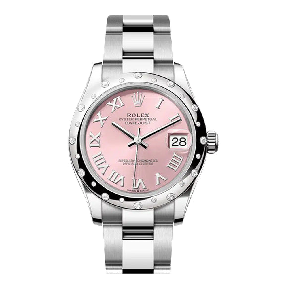 Rolex Datejust 31 Stainless Steel Domed Diamond / Oyster / Pink - Roman