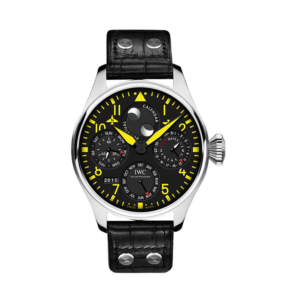 IWC Big Pilot Perpetual Calendar Boutique Edition Miami Black Dial Straps