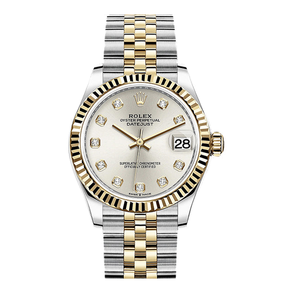Rolex Datejust 31 Stainless Steel / Yellow Gold / Fluted / Silver - Diamond / Jubilee