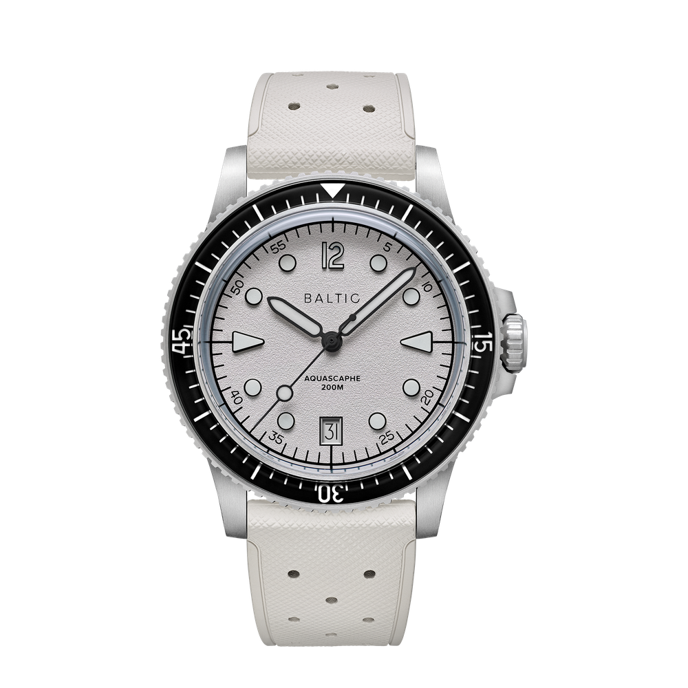 Baltic Aquascaphe MK2 Warm Silver 39.5mm Date White Dial Straps