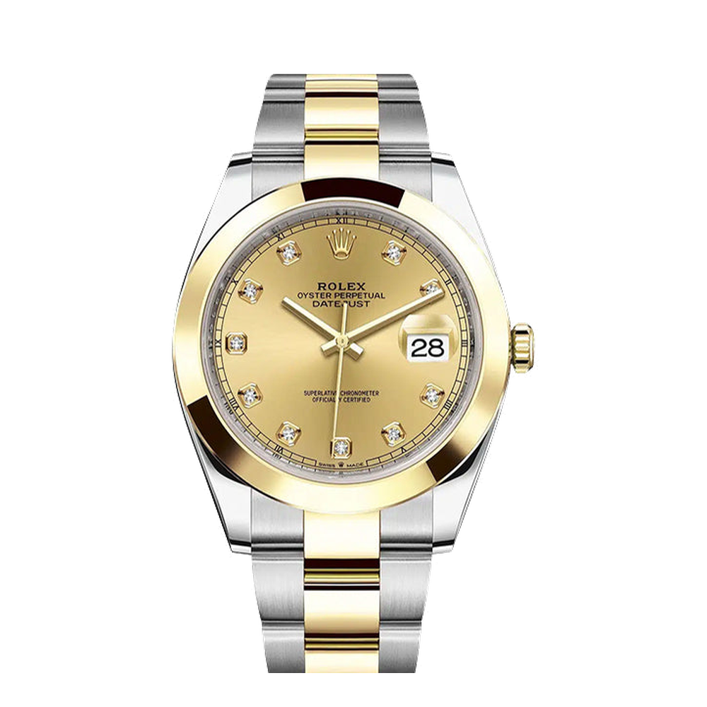 Rolex Datejust 41 Rolesor Yellow Smooth / Oyster / Champagne - Diamond