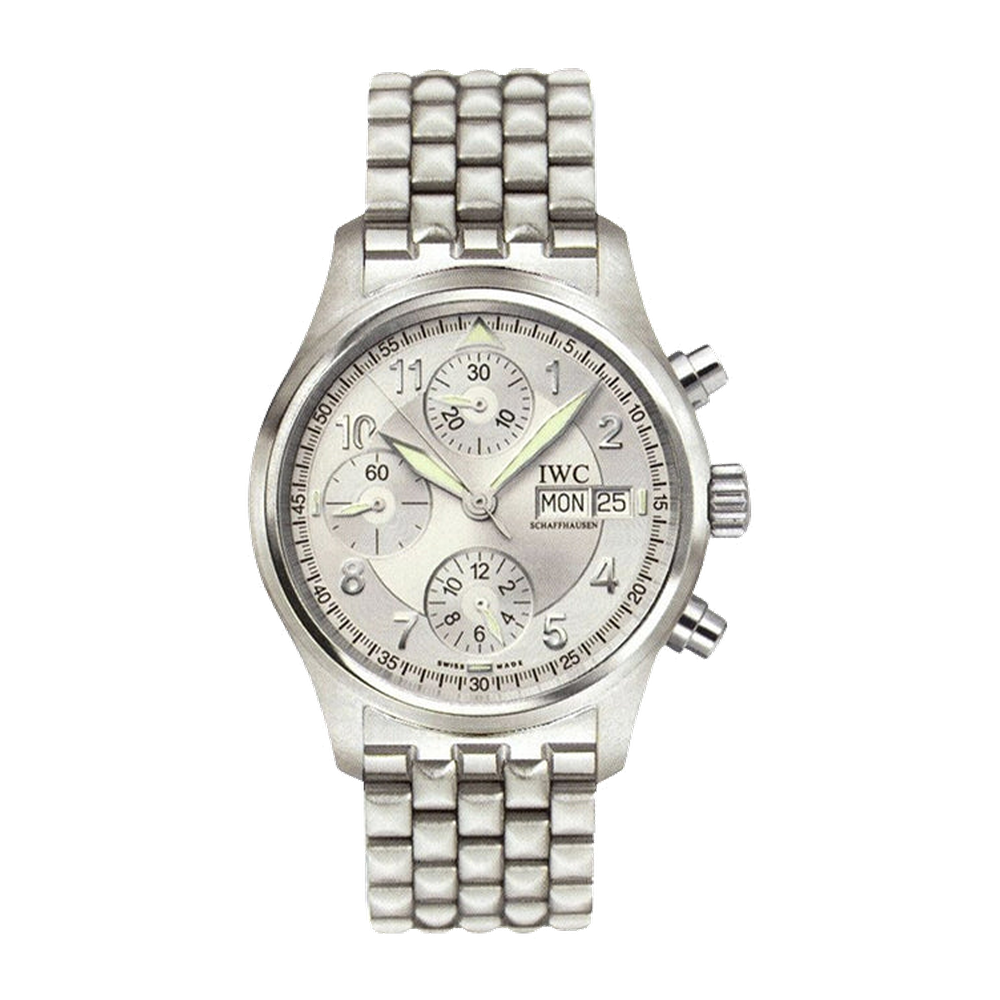 IWC Pilot's Watch Spitfire Chronograph Stainless Steel / Silver / French / Bracelet