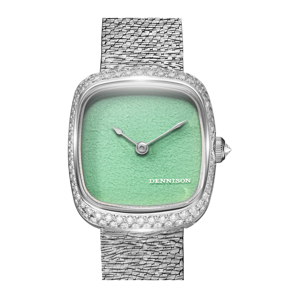 Dennison Mini Lagoon Jadeite Diamonds Green Dial Straps