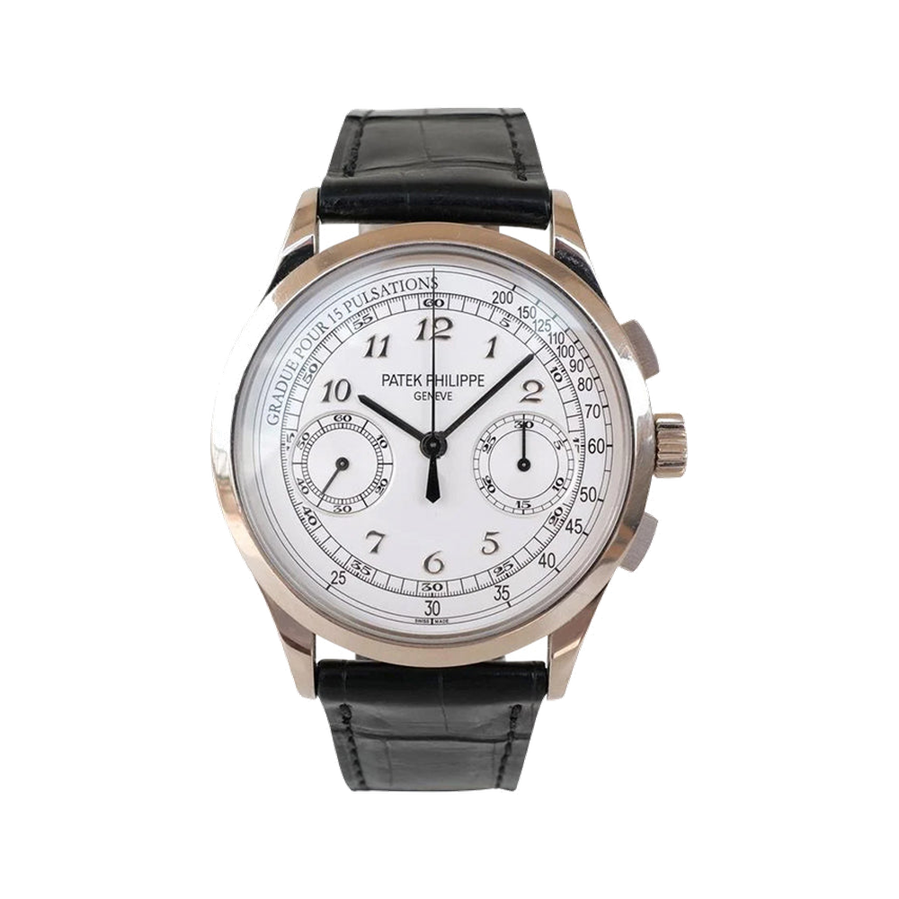 Patek Philippe Chronograph 5170 White Gold / SIlver Pulsation White Dial Straps