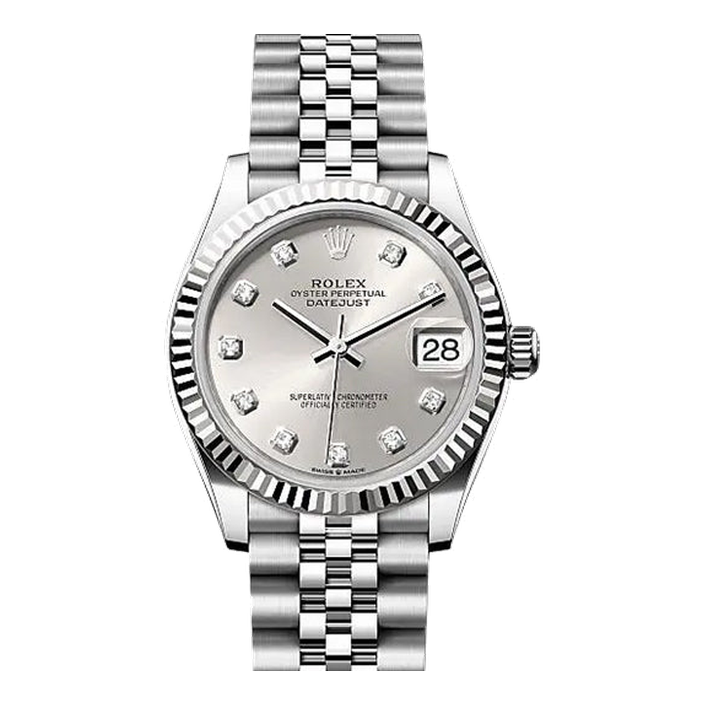 Rolex Datejust 31 Stainless Steel Fluted / Oyster / Silver - Diamond