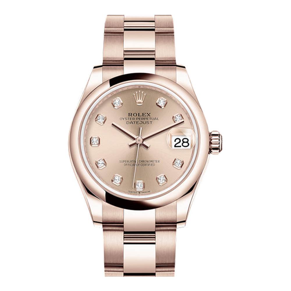 Rolex Datejust 31 Rose Gold / Domed / Rose - Diamond / Oyster
