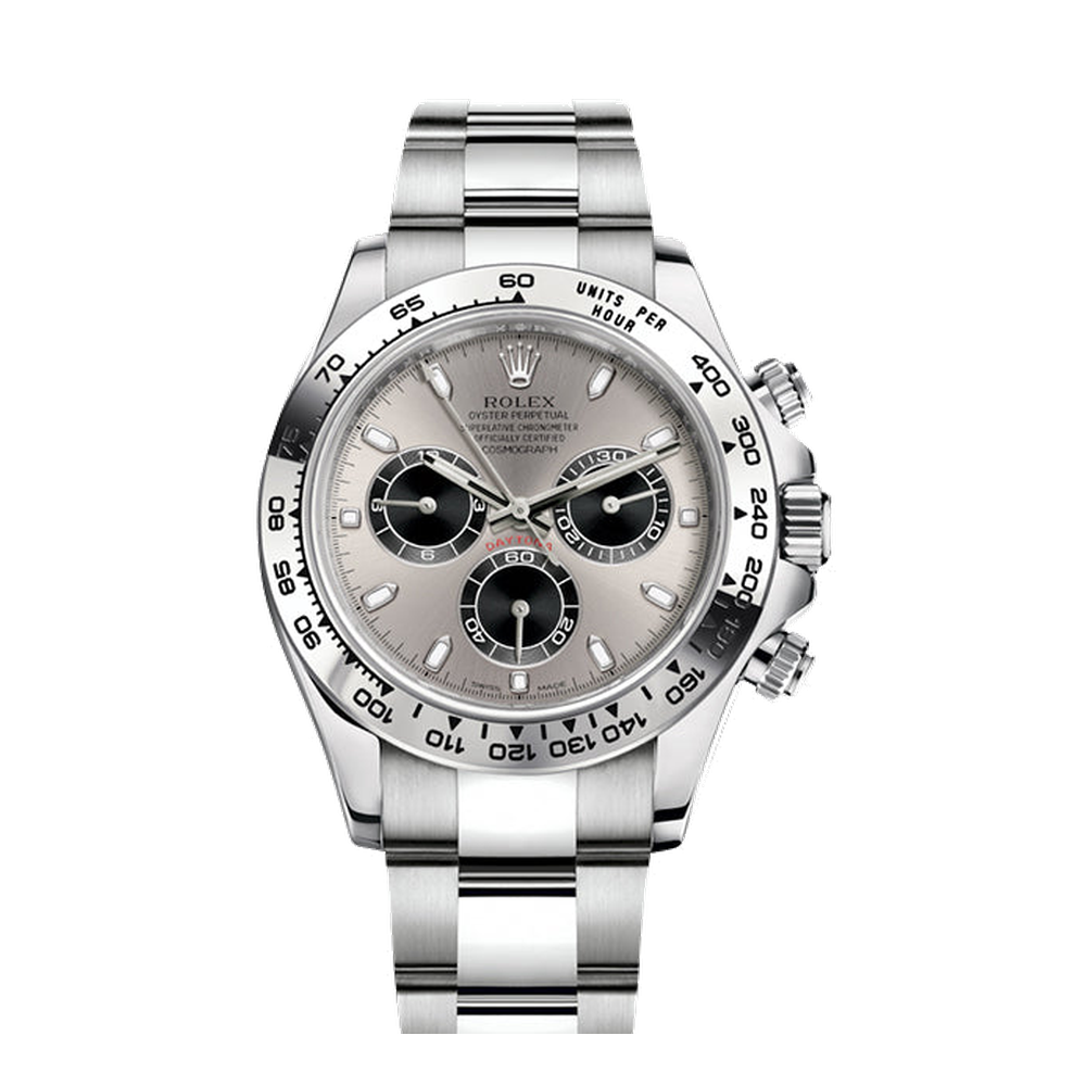Rolex Cosmograph Daytona White Gold / Silver White Dial Straps