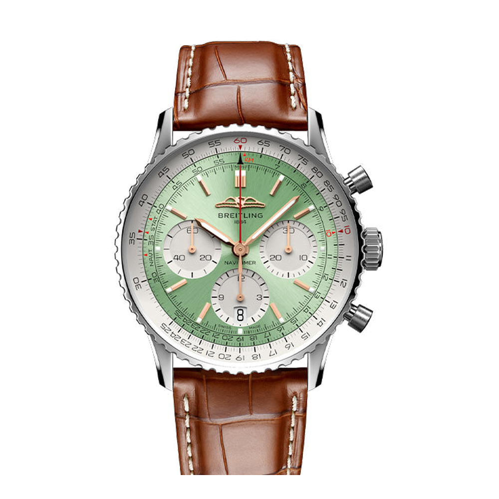 Breitling B01 Chronograph 41 Green Dial Straps